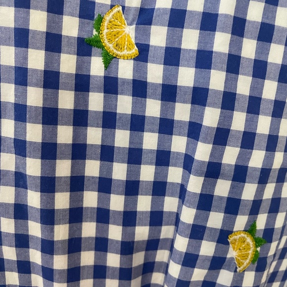 Talbots blue/white checkered lined sundress w/back cut out. Excellent condition - Picture 4 of 5